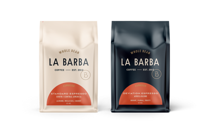 Load image into Gallery viewer, La Barba Espresso Set Fresh Roasted Coffee of Standard and Deviation Whole Beans in Bags