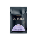 La Barba Specialty Colombia coffee black and purple bag on a white background.