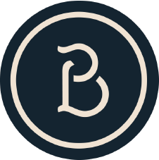 A circular sticker with the La Barba coffee logo in black and white.