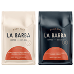 La Barba Espresso Set Fresh Roasted Coffee of Standard and Deviation Whole Beans in Bags.